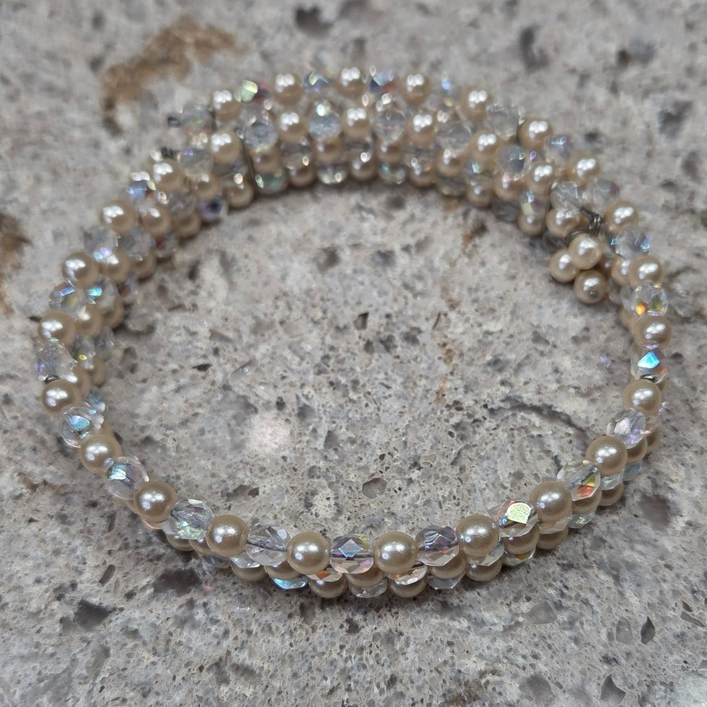 Pearl & Crystal Bead Bracelet‎ Choker Necklace Layered Costume Jewelry